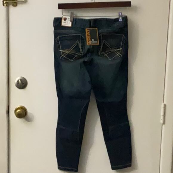 Ariat Cropped Denim Riding Breeches Indigo Jeans 24R NEW Activewear Sportswear - Picture 2 of 13